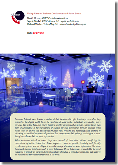 White paper: Using di.me on Business Conferences and Smart Events